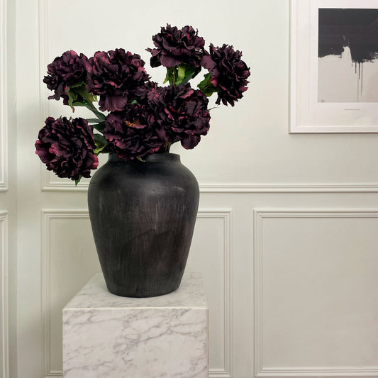 Artificial Dark Damson Peony Bouquet