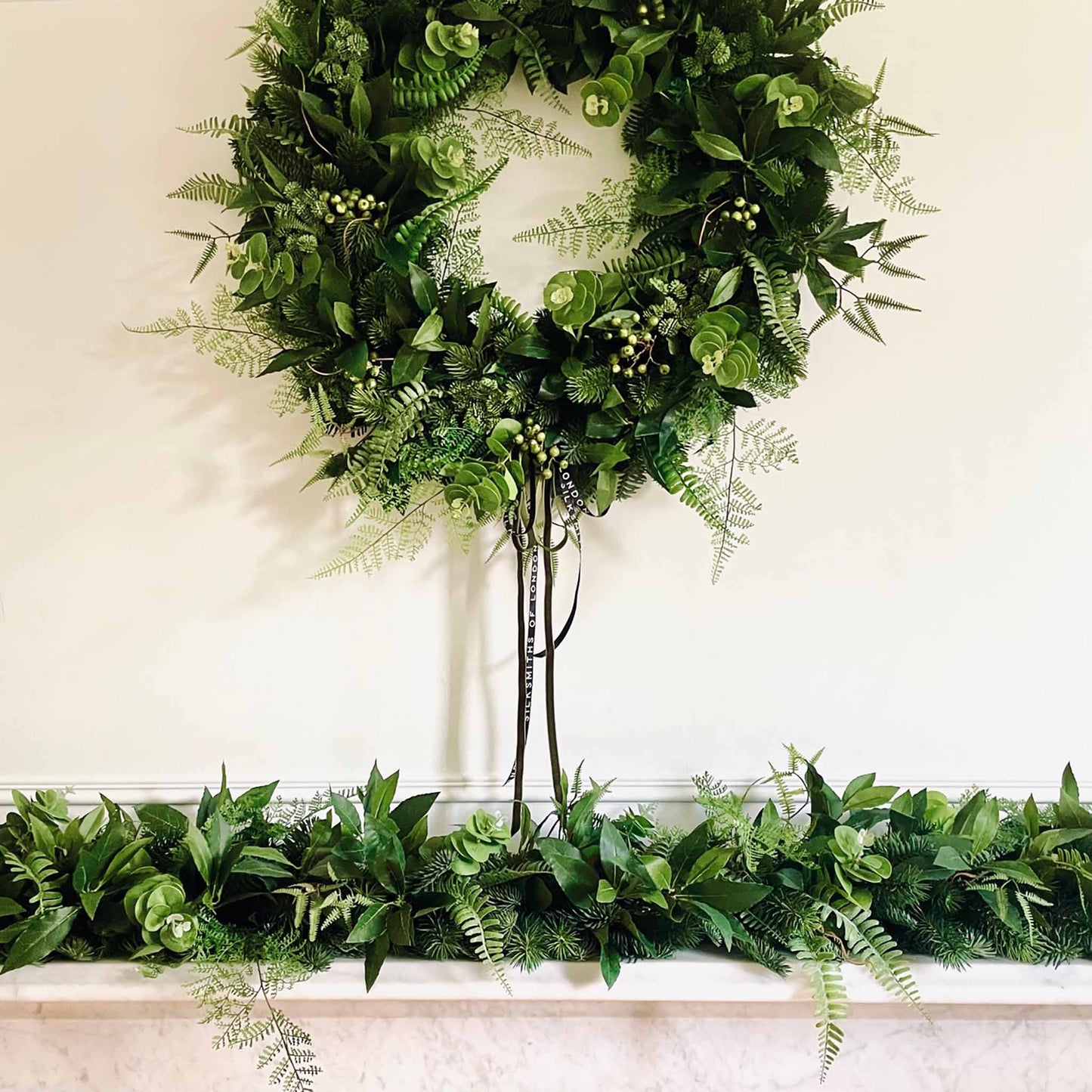 Luxury Faux Garland and Extra Large Wreath