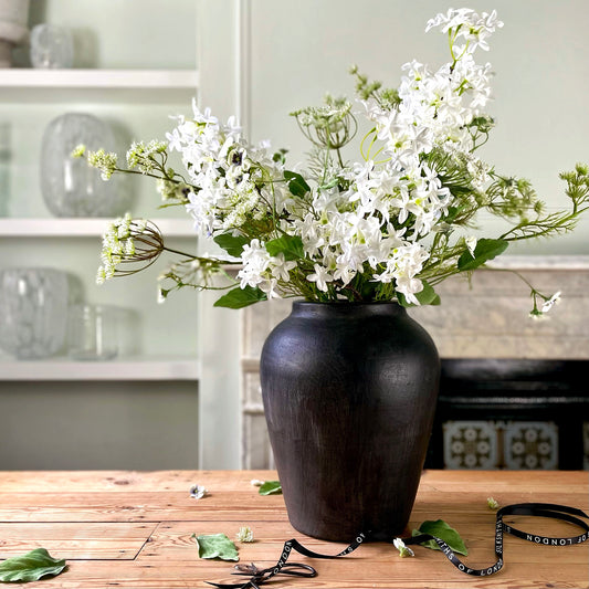 Green and White Faux Flowers