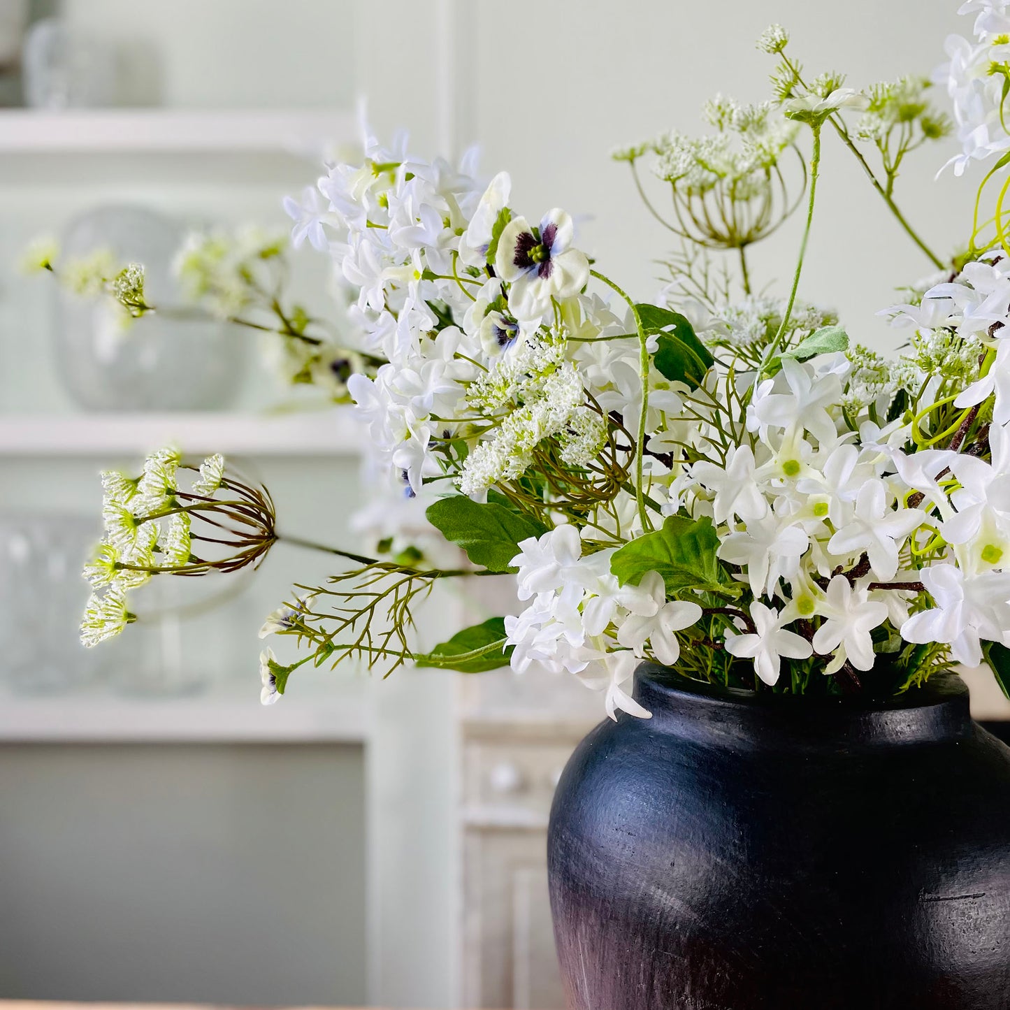 Spring Green White Artificial Flowers