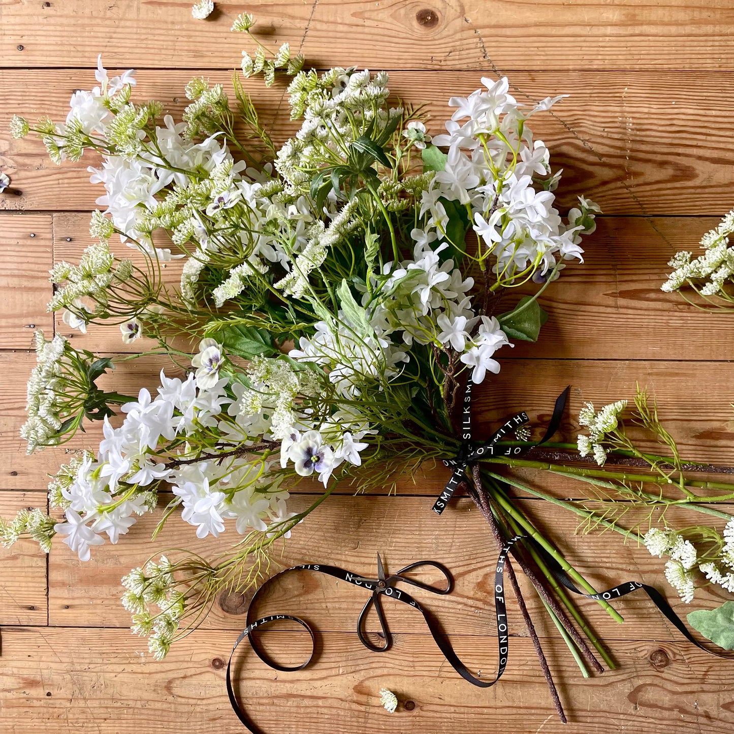 Spring Green White Faux Flower Bouquet