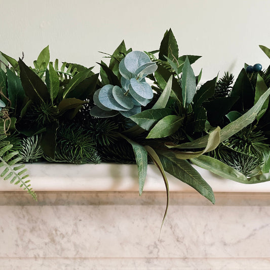 Luxury Faux Foliage Blue Berry Garland