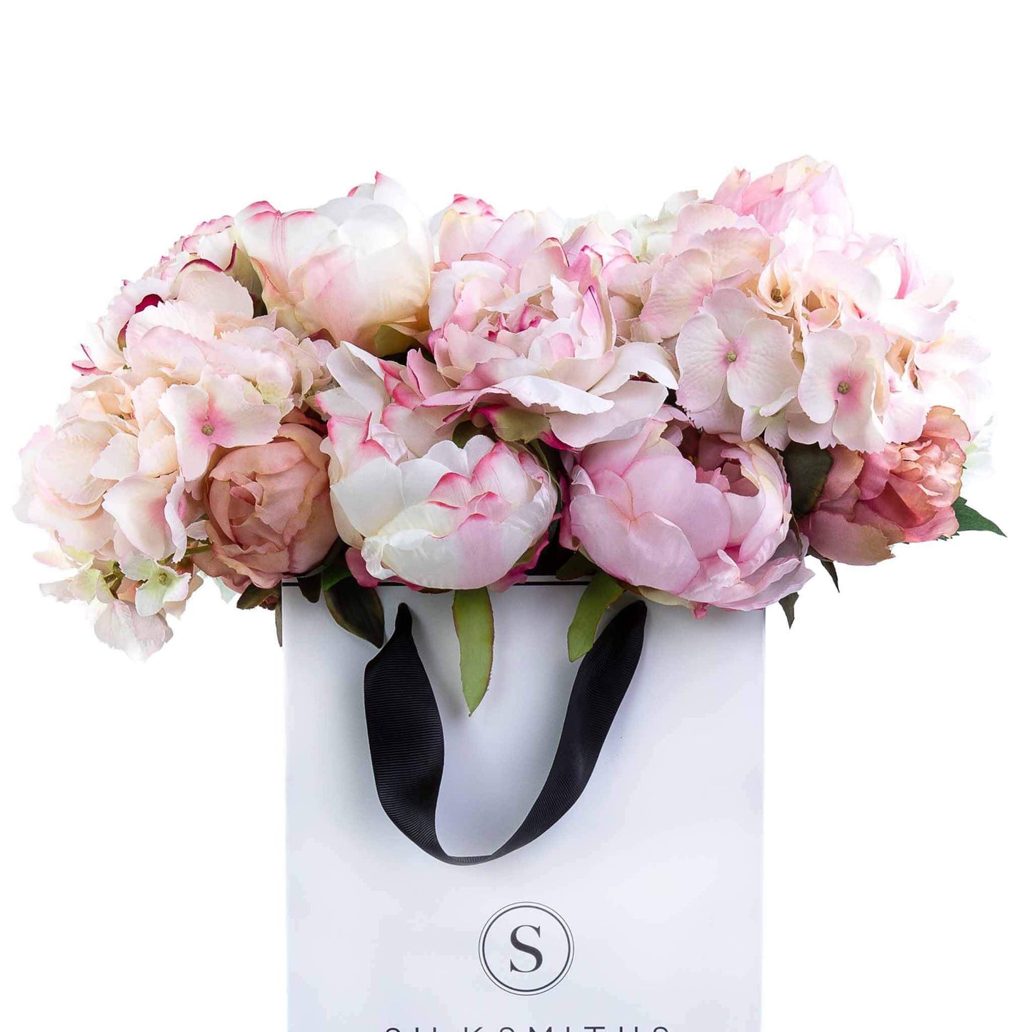Faux Hydrangea and Peony Flower Arrangement