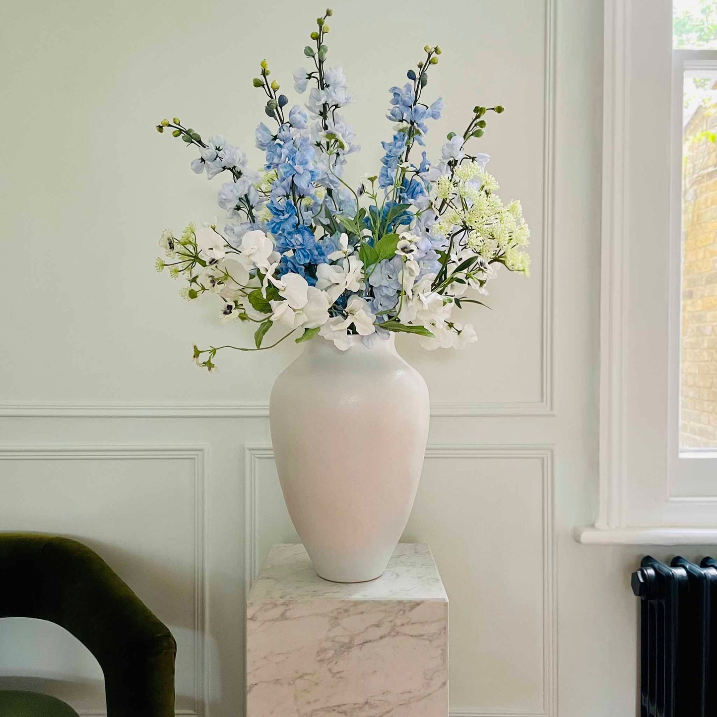 Faux Blue Delphinium Bouquet