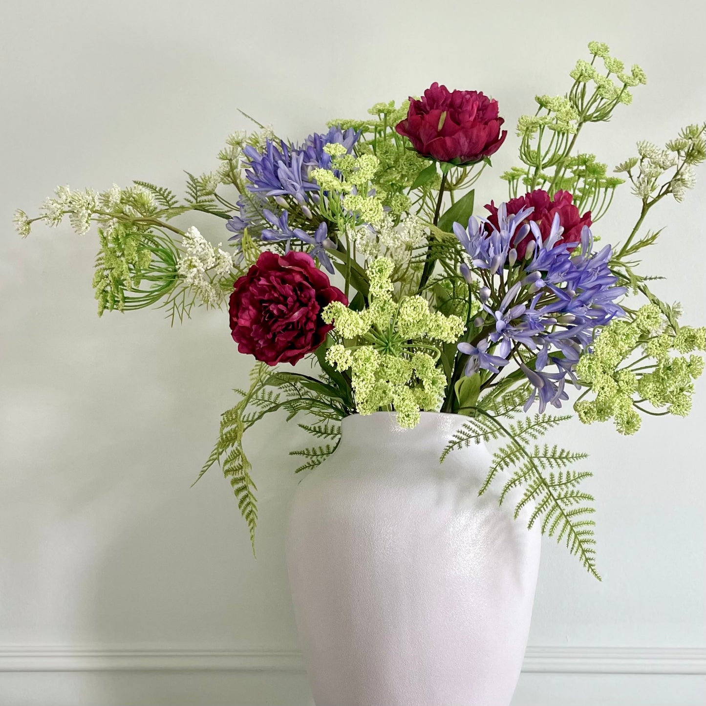 Artificial Peony and Agapanthus Arrangement