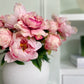 Faux Pink Peonies Buds and Flowers
