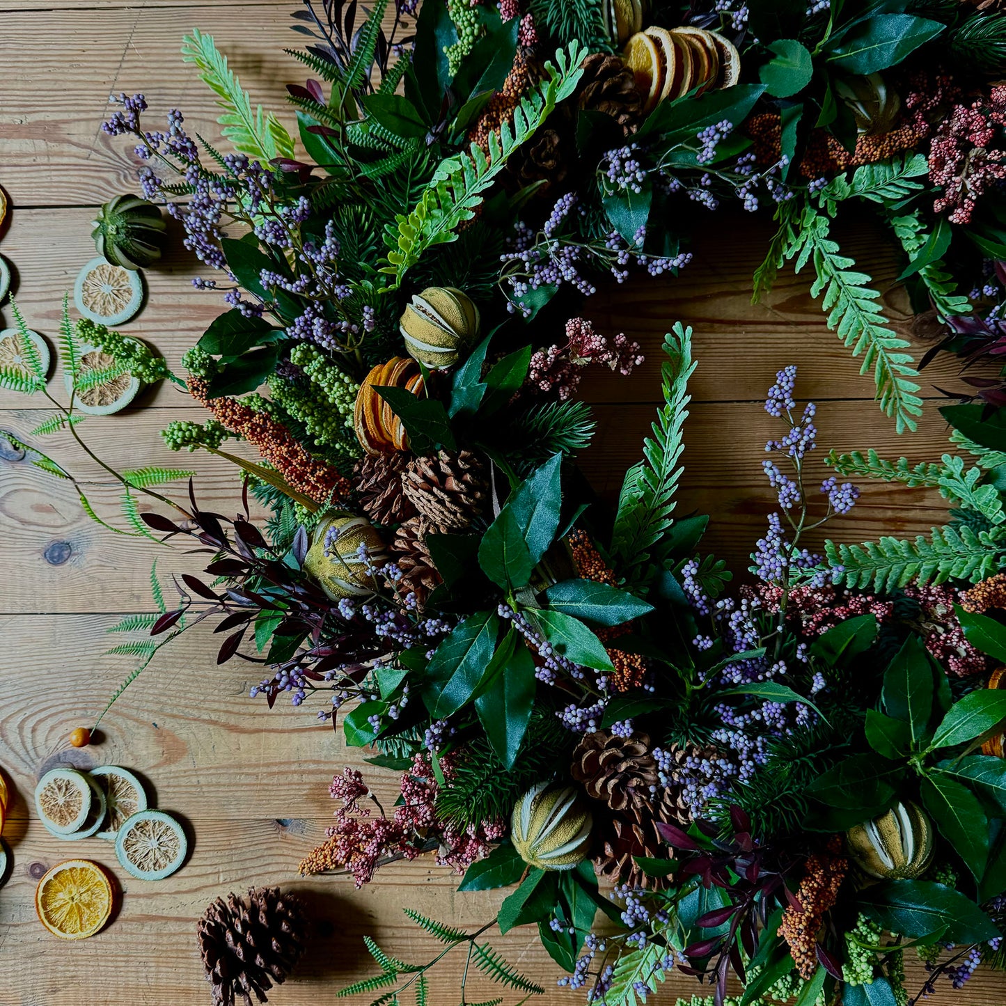 Artificial Large Luxury Berry & Dried Citrus Wreath