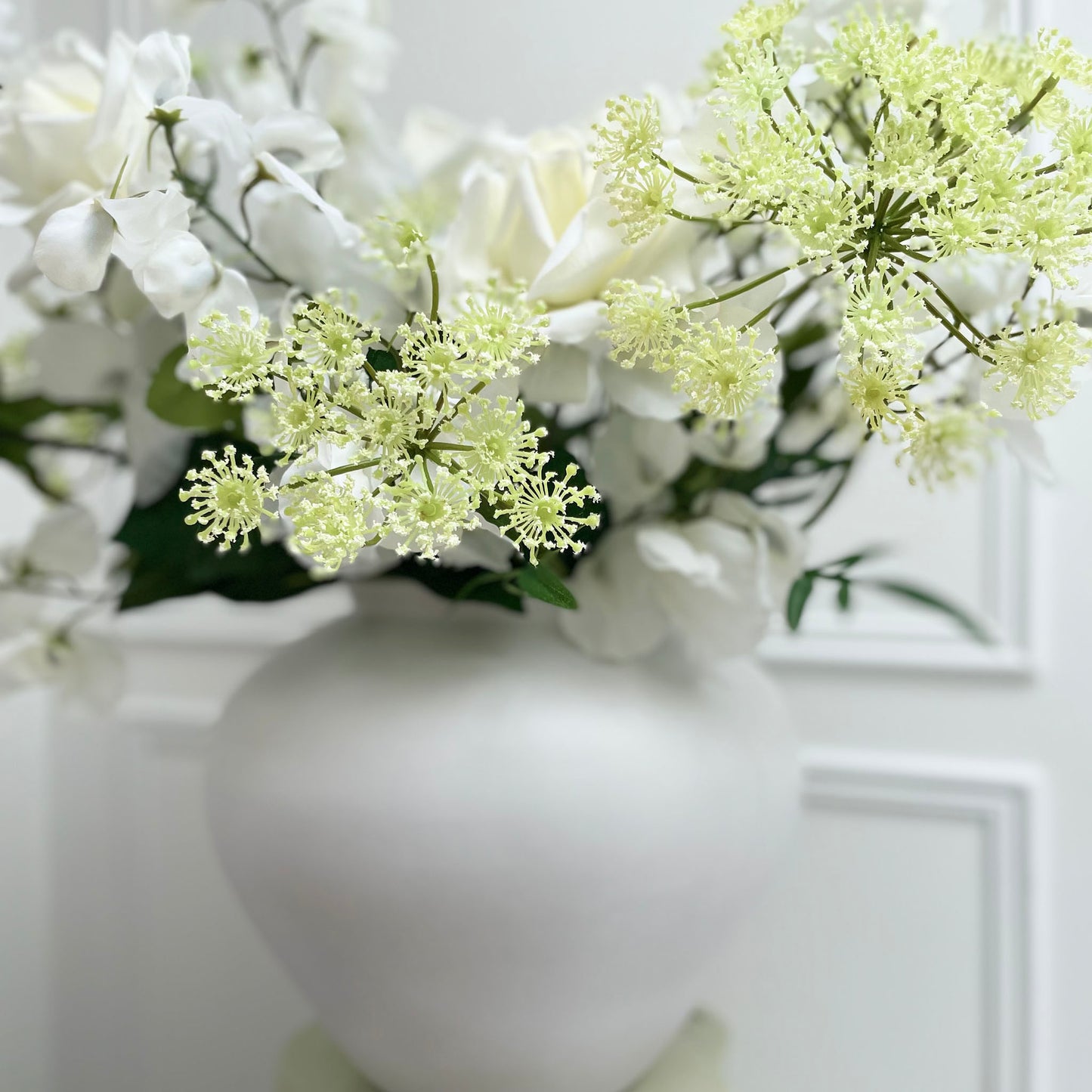 Faux White Rose Bouquet