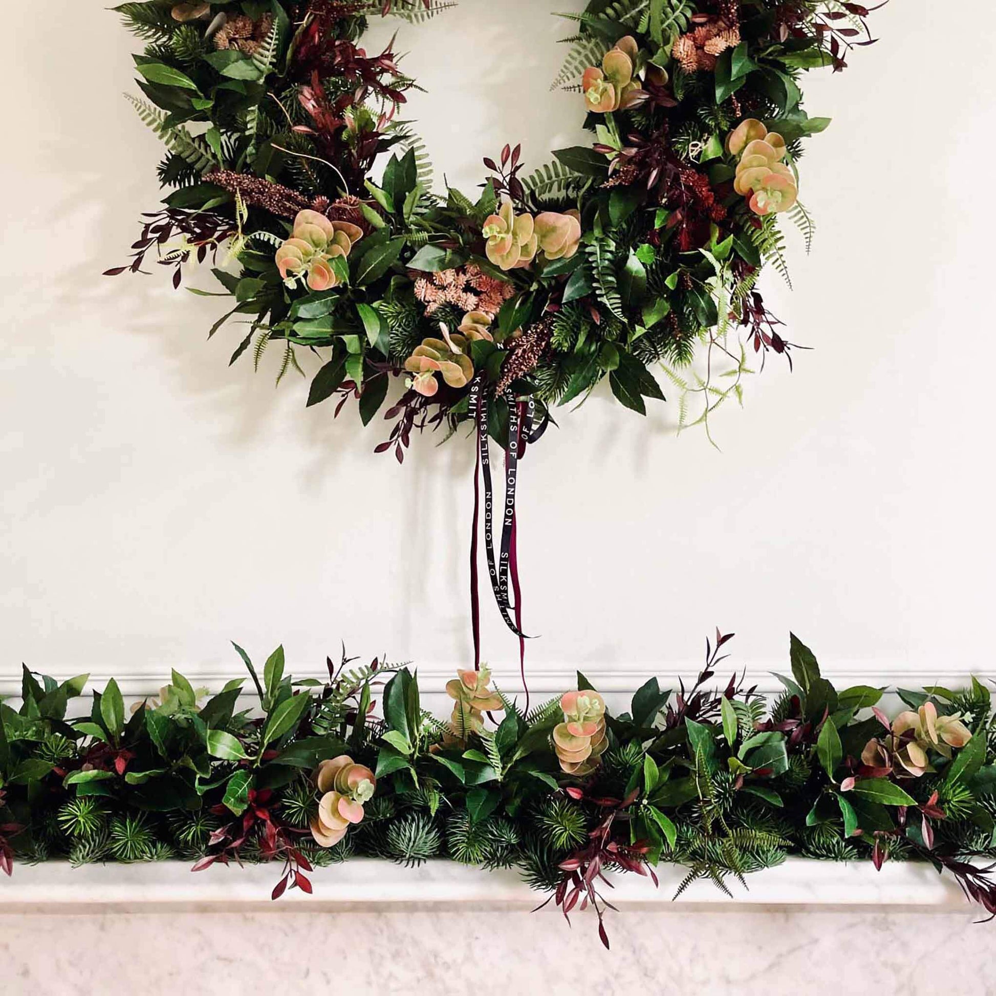 Luxury Faux Foliage Red Berry Garland Wreath