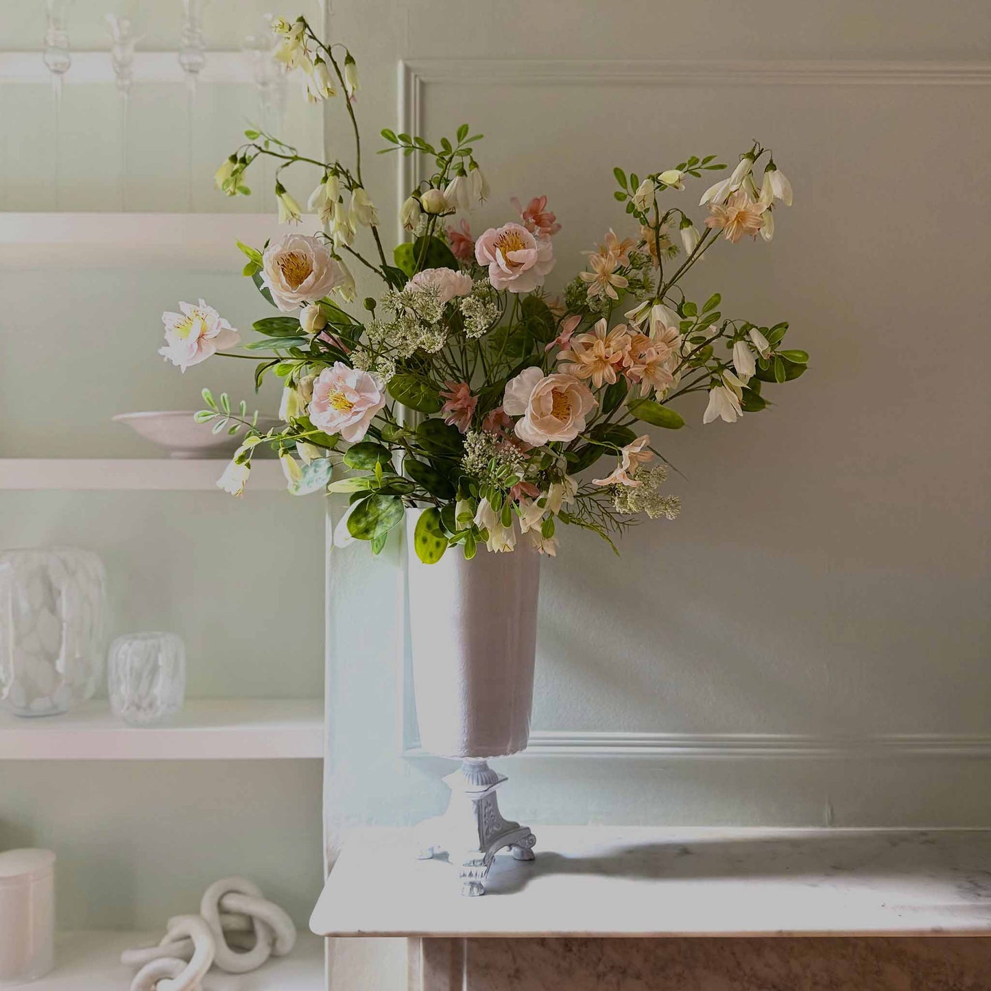 Faux Campanula & Wild Peony Bouquet