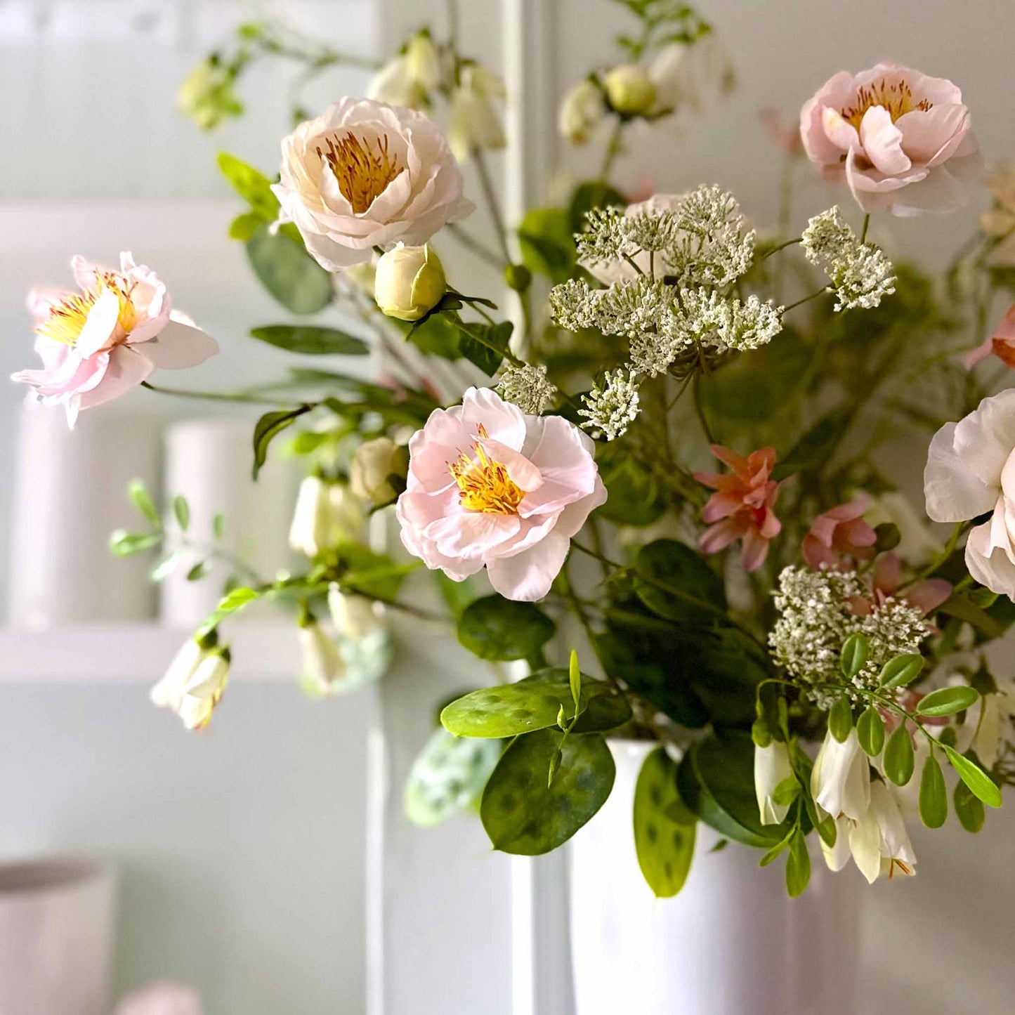 Faux Campanula & Wild Peony Bouquet