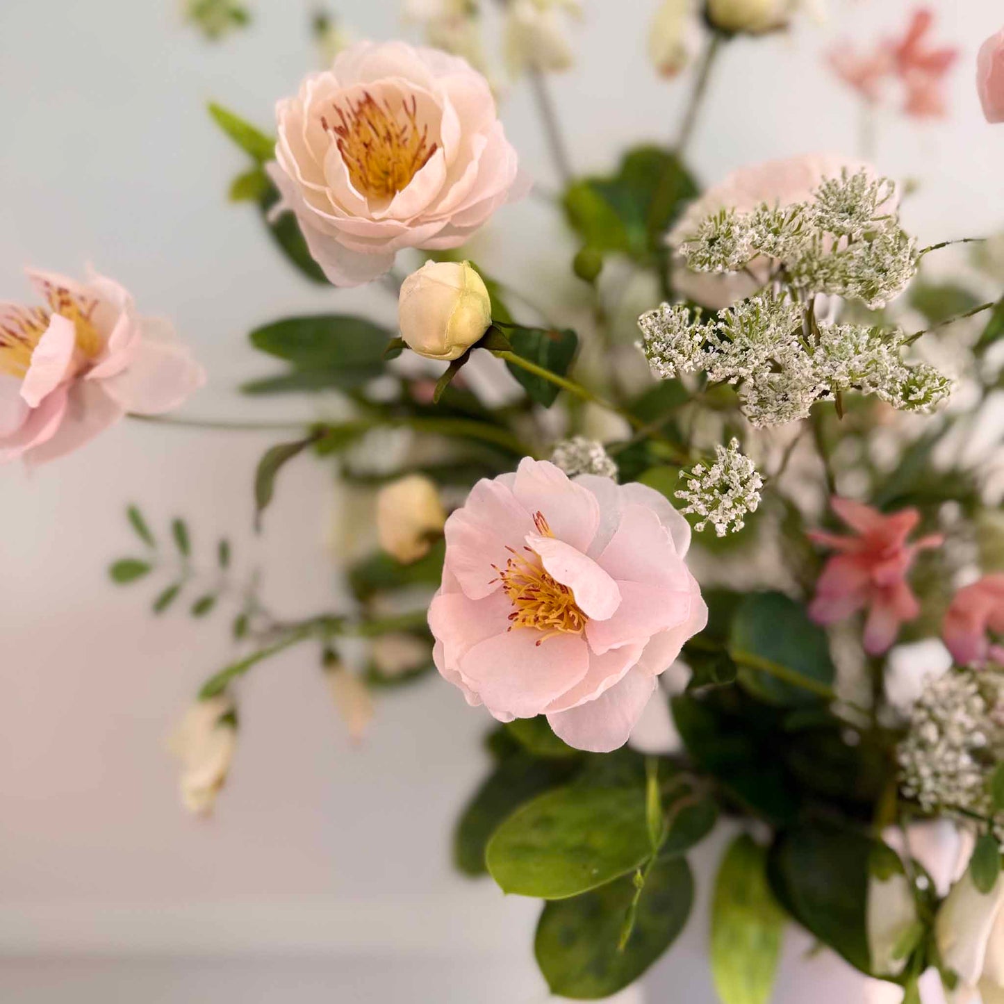 Faux Campanula & Wild Peony Bouquet