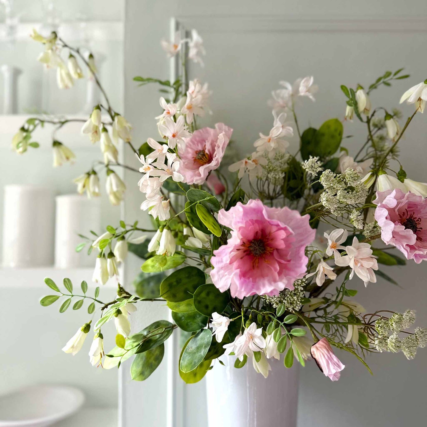 Faux Campanula & Poppy Bouquet