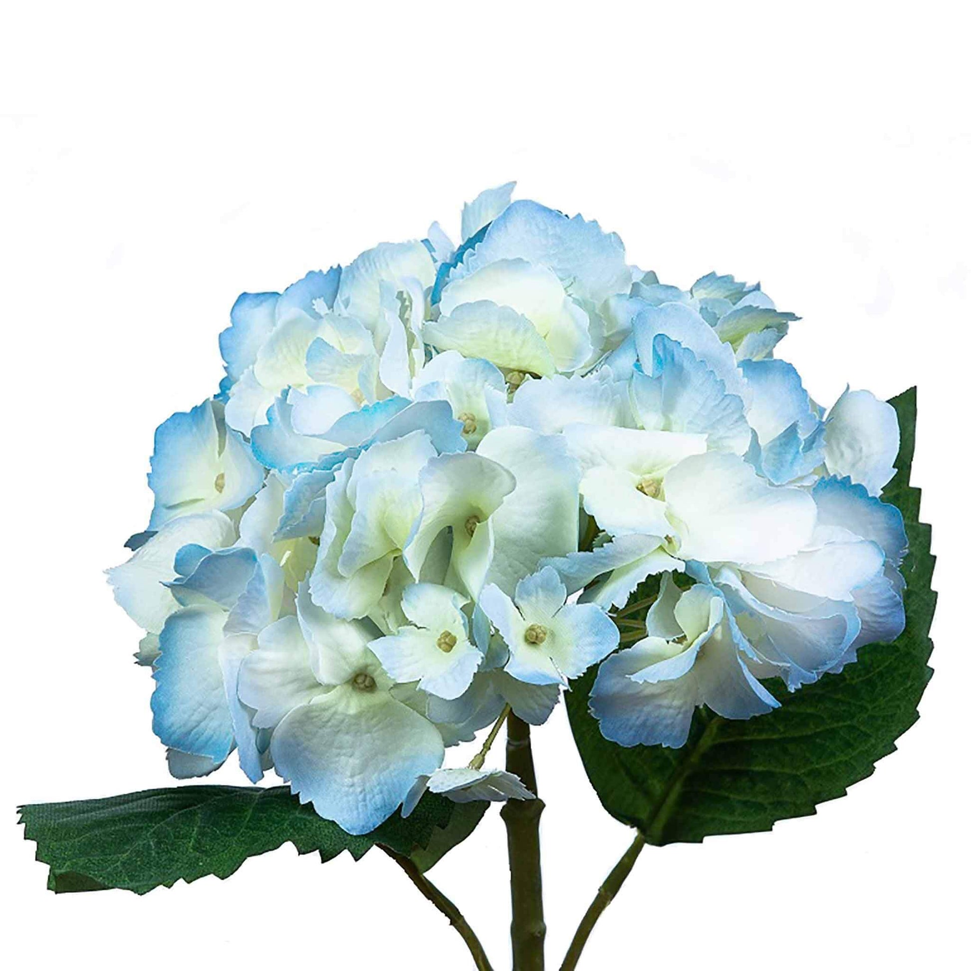 Luxury pale blue faux hydrangea stem