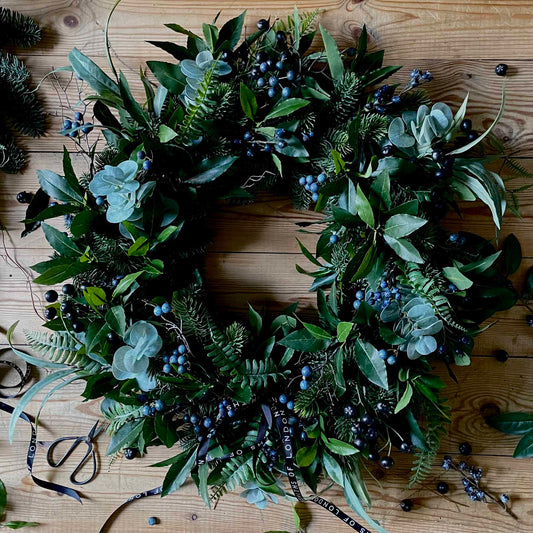 Large luxury faux foliage and berry wreath