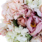 Faux hydrangeas and peonies in pink and white