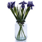 Faux Iris Bouquet in Apothecary Vase