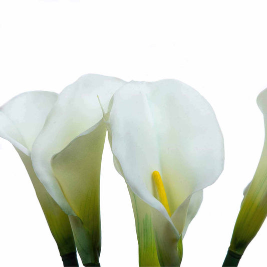Luxury faux white real touch calla lilies 