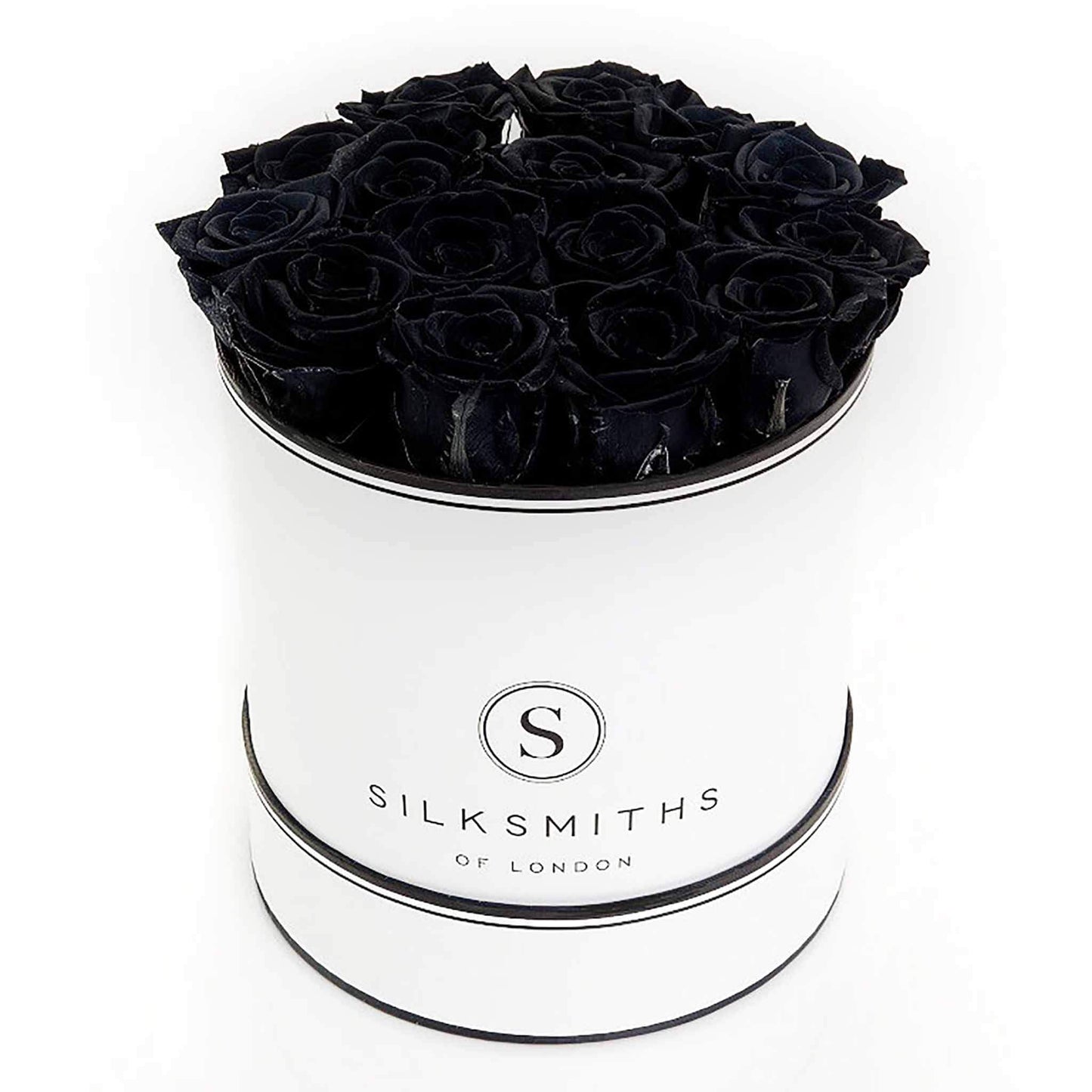 Black Eternal Roses in Large Hat Box