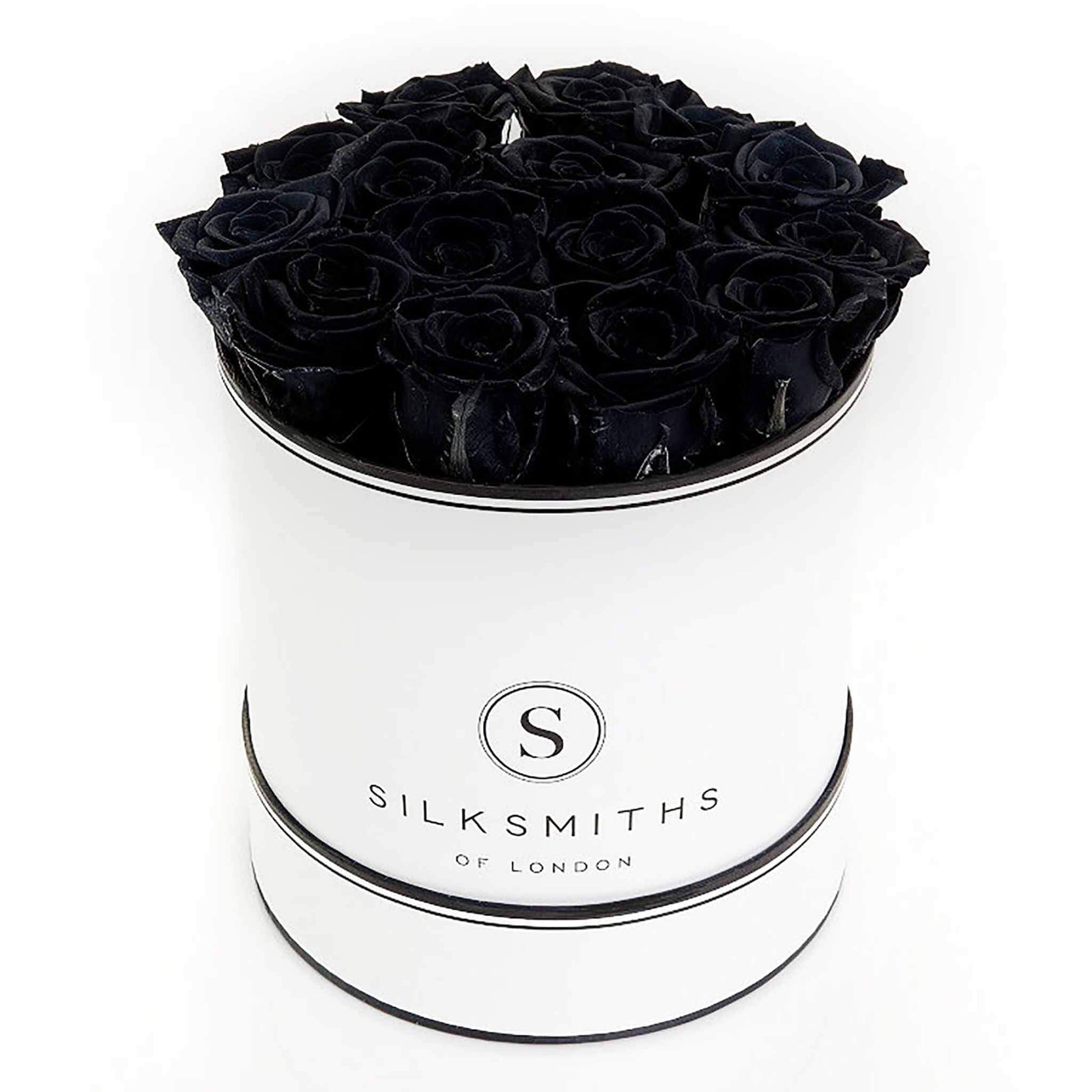 Black Eternal Roses in Large Hat Box
